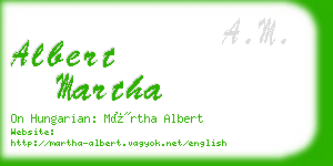 albert martha business card